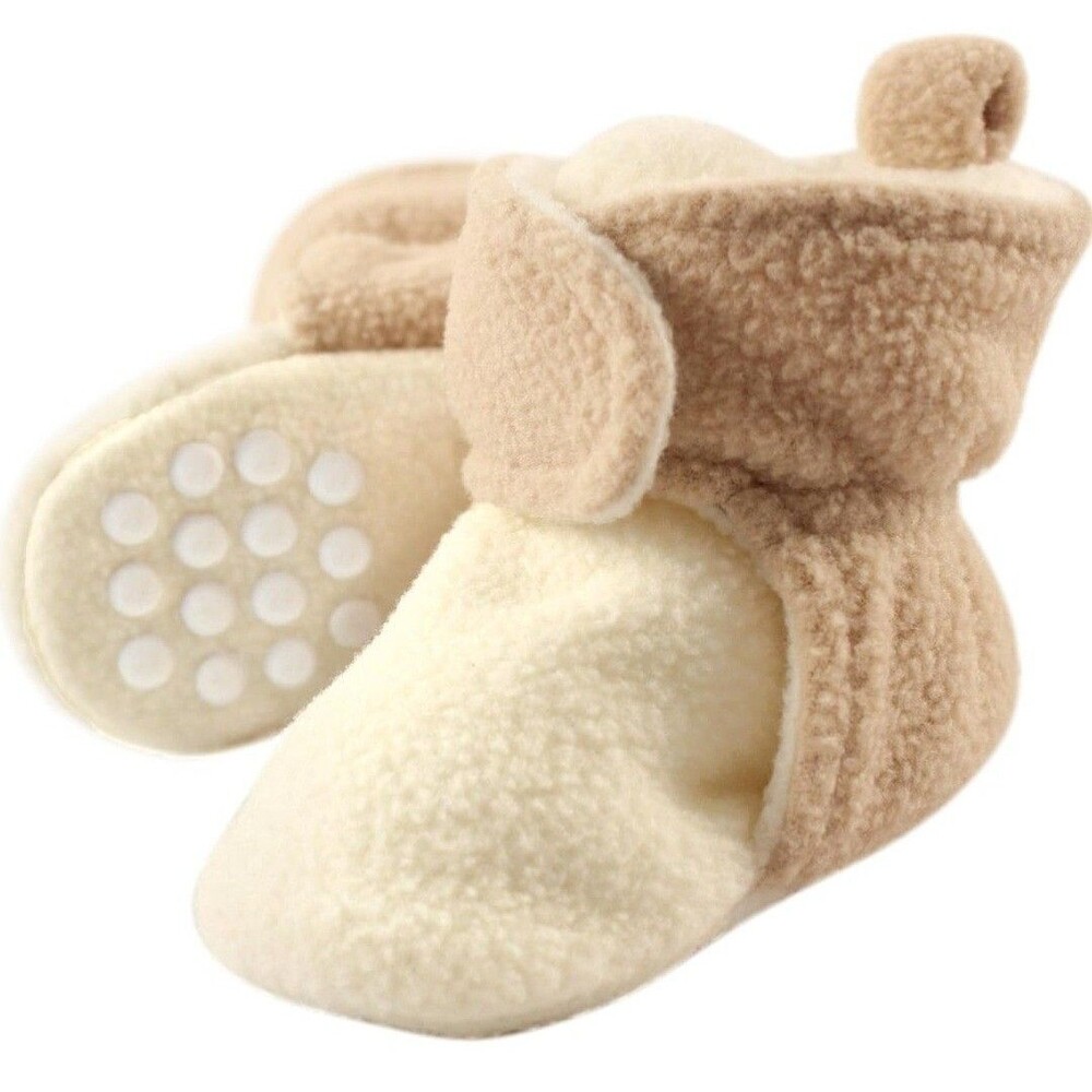slippers Booties 6 TO 12 MonthNorthern Fleece Baby adjustable ankle Grip Bottom